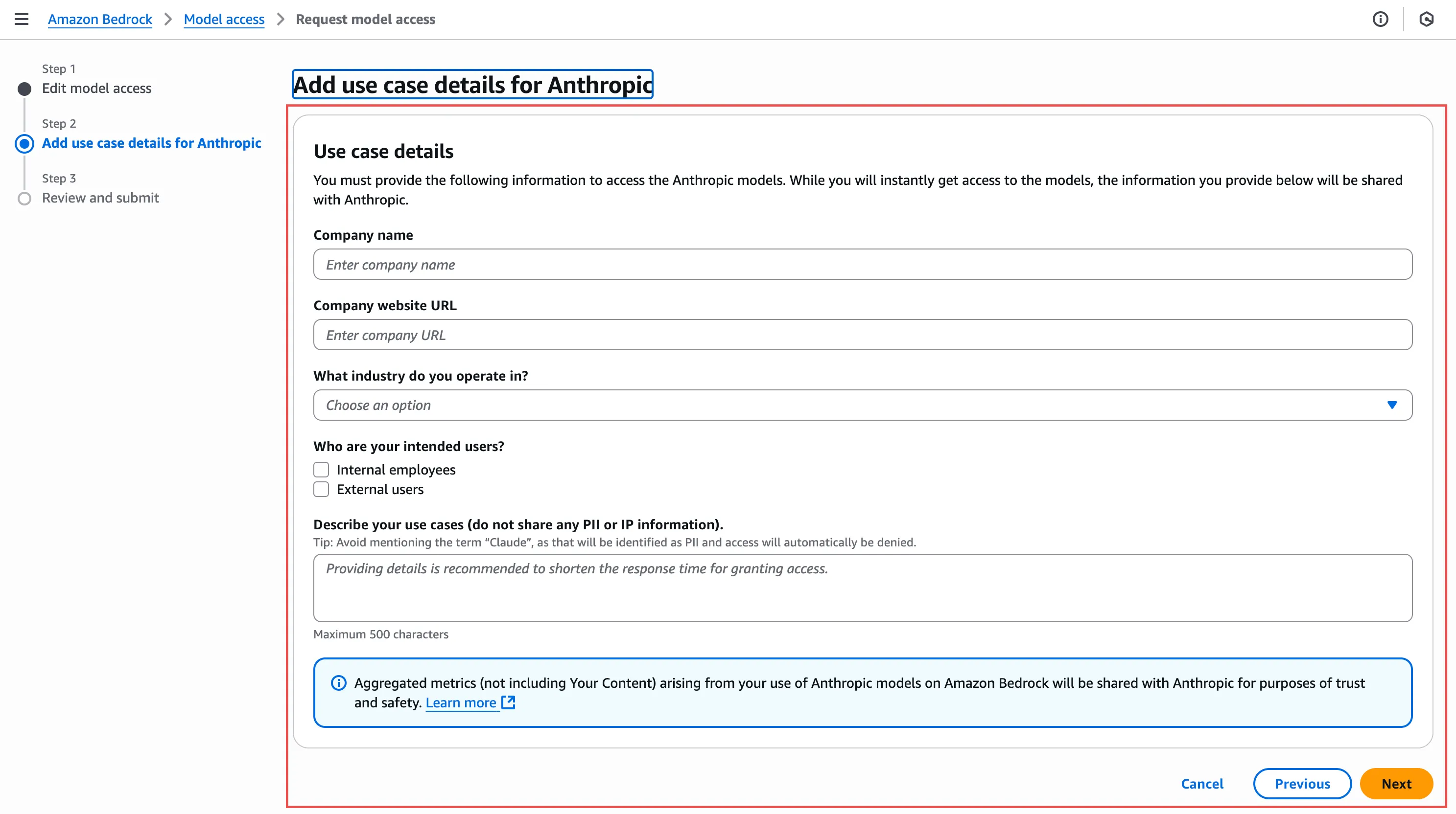 Use Case Form