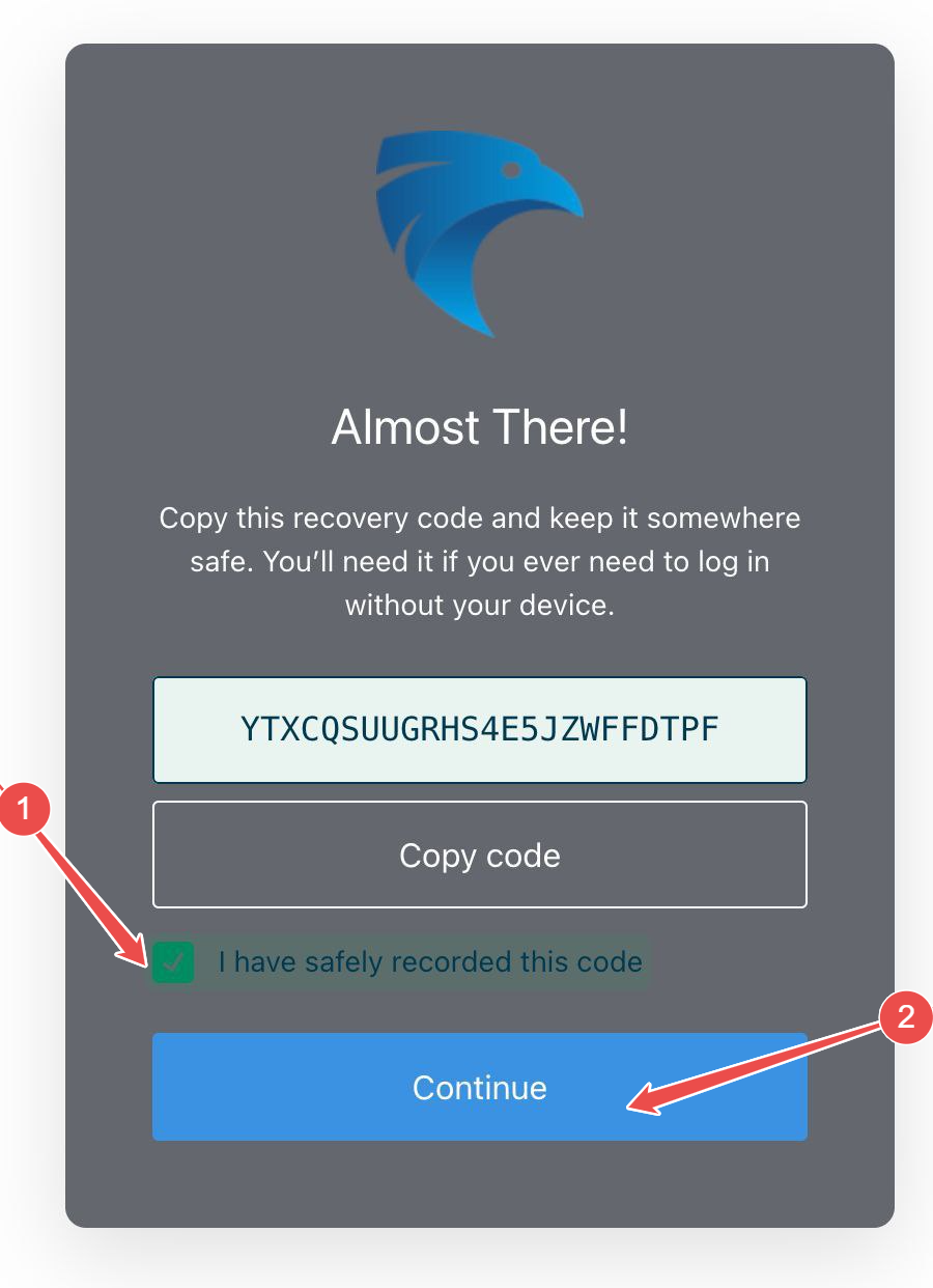 Tick the checkbox and click continue