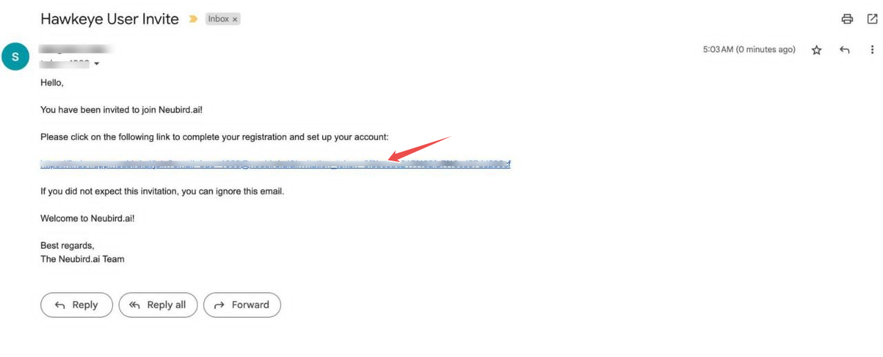 Check email for invite link
