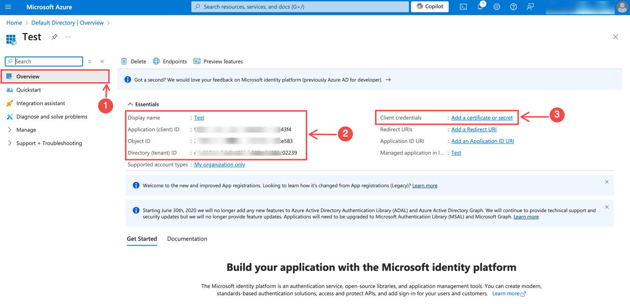 Navigate to Certificates & Secrets