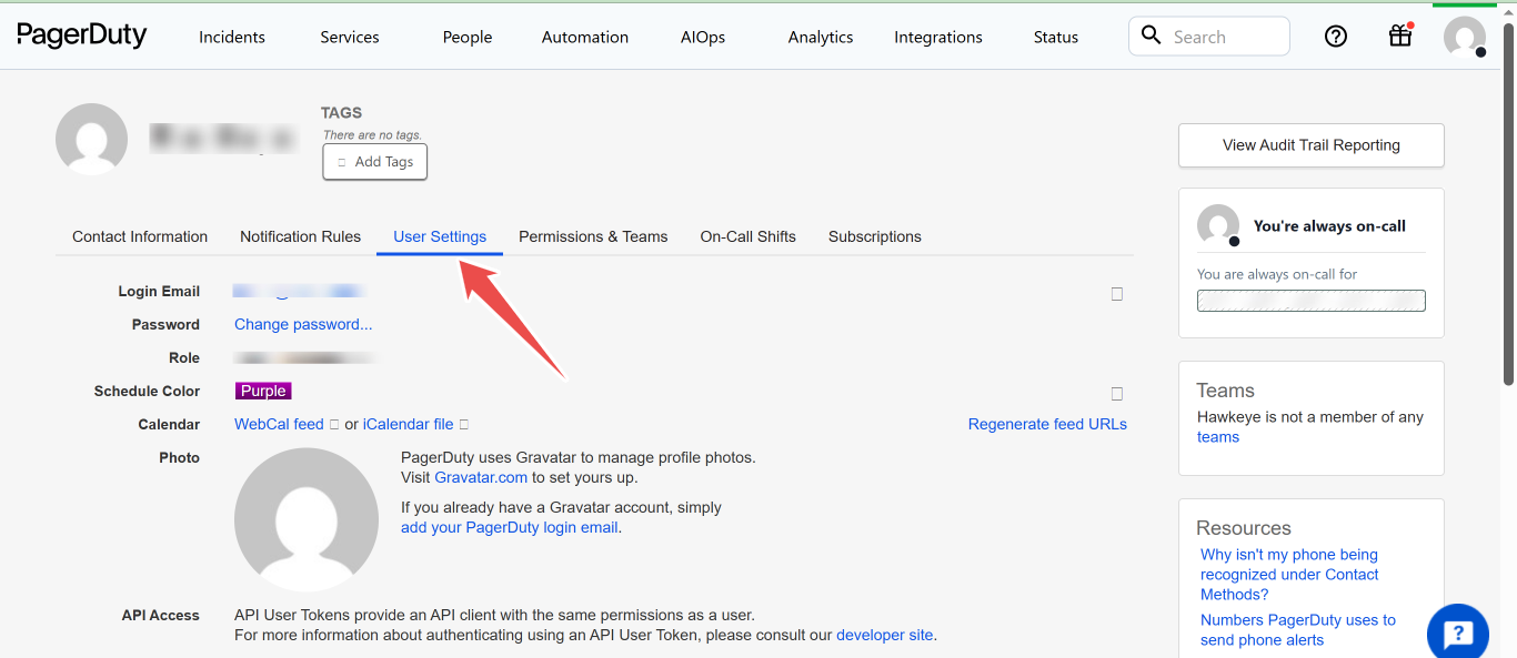 pagerduty-user-settings