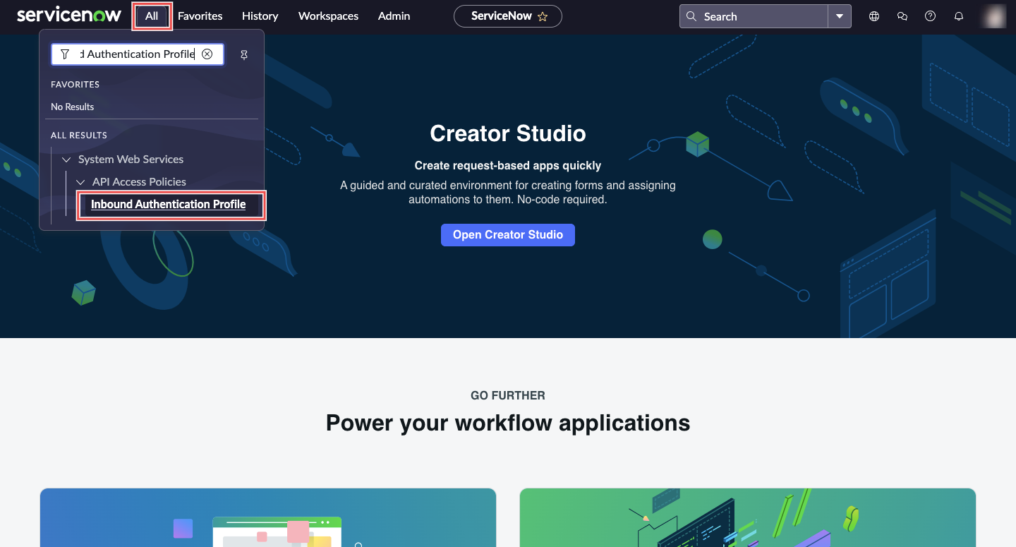 Inbound authentication profile