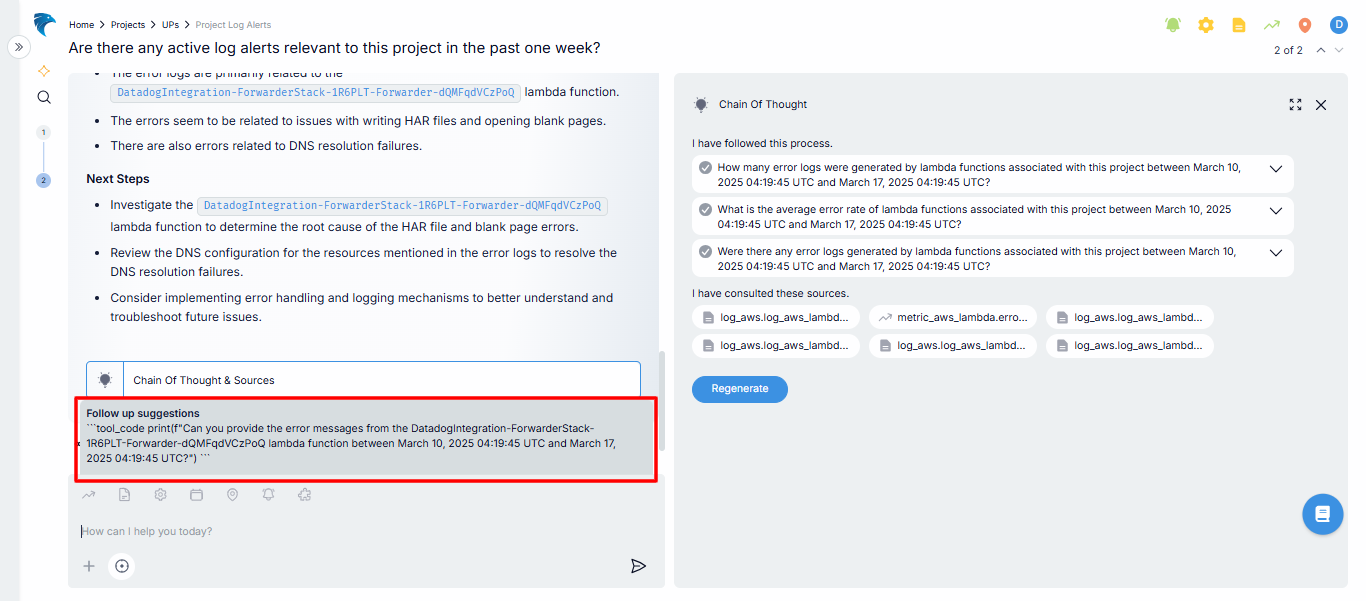 Follow-up suggestion