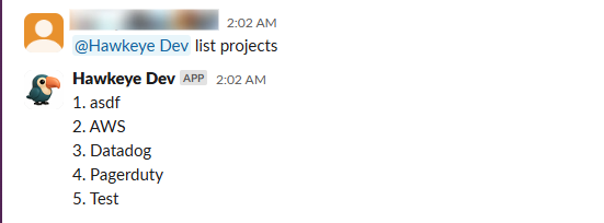 slack-list-projects