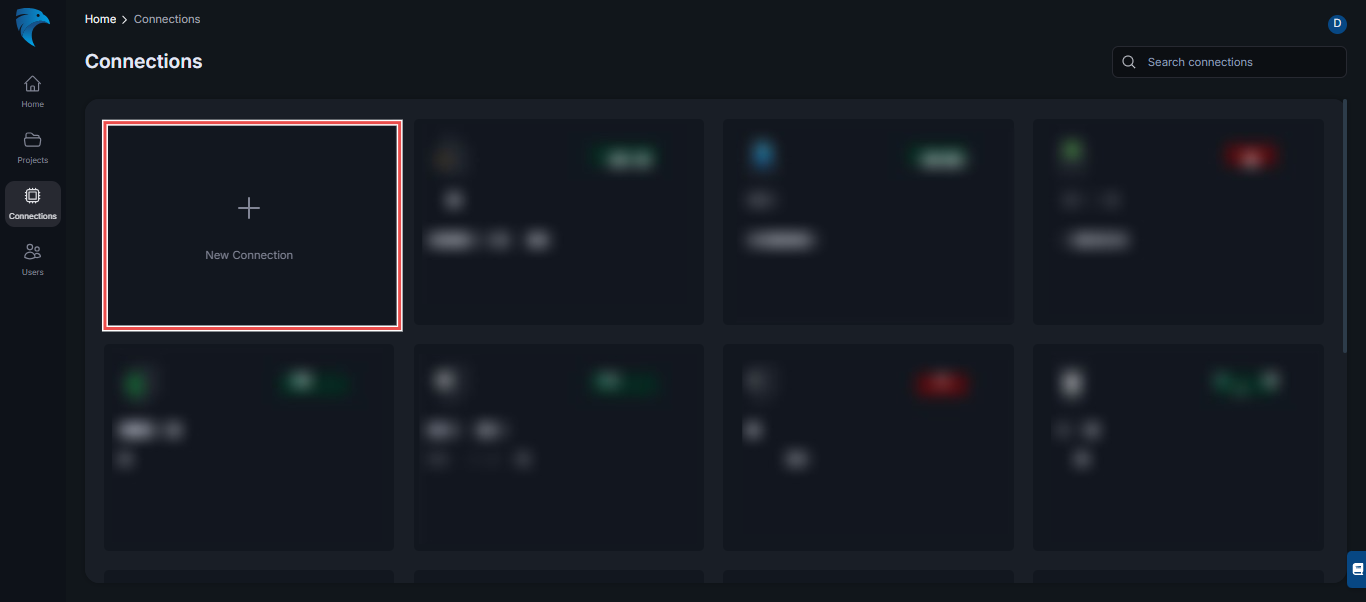 Create new Slack connection dashboard page