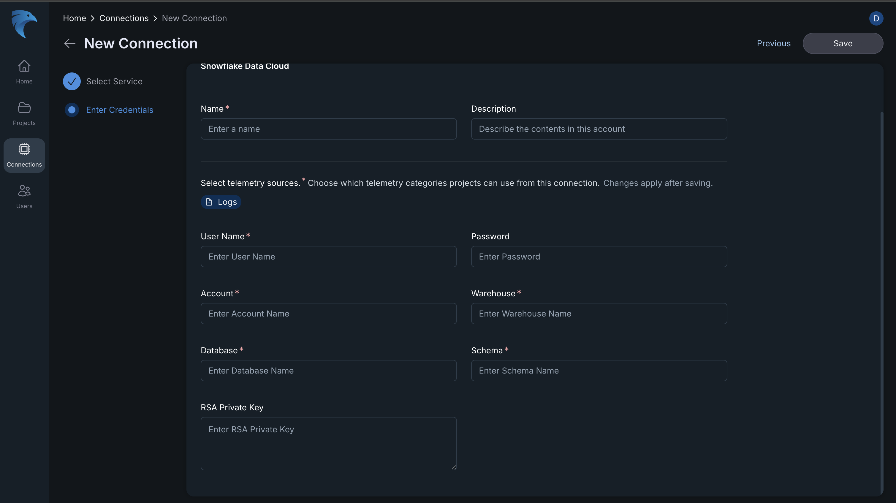 Add Snowflake connection