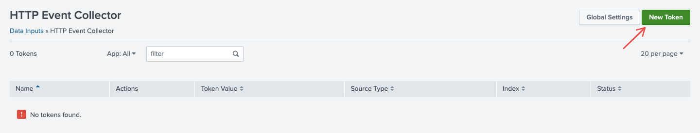 Splunk Cloud create new token